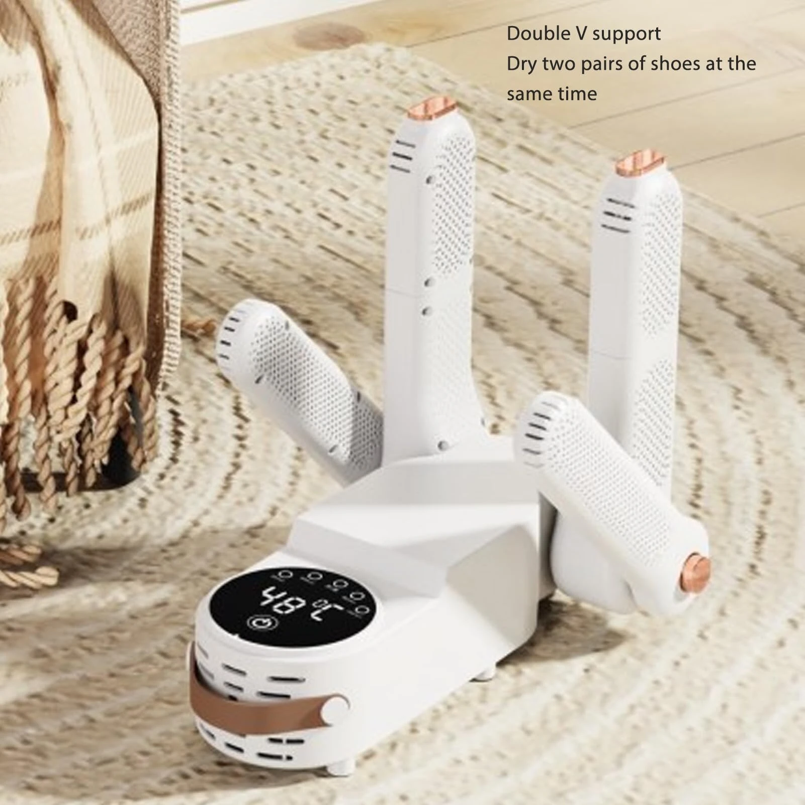 (image for) Double V Shoe Dryer Timed Quick Drying Shoe Dryer Portable Foldable Shoe Dryer Constant Temperature Dehumidification Odor